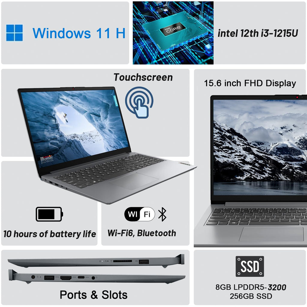 15.6" Touch Laptop Intel Core i3 8GB RAM 256GB SSD Windows 11 H1574