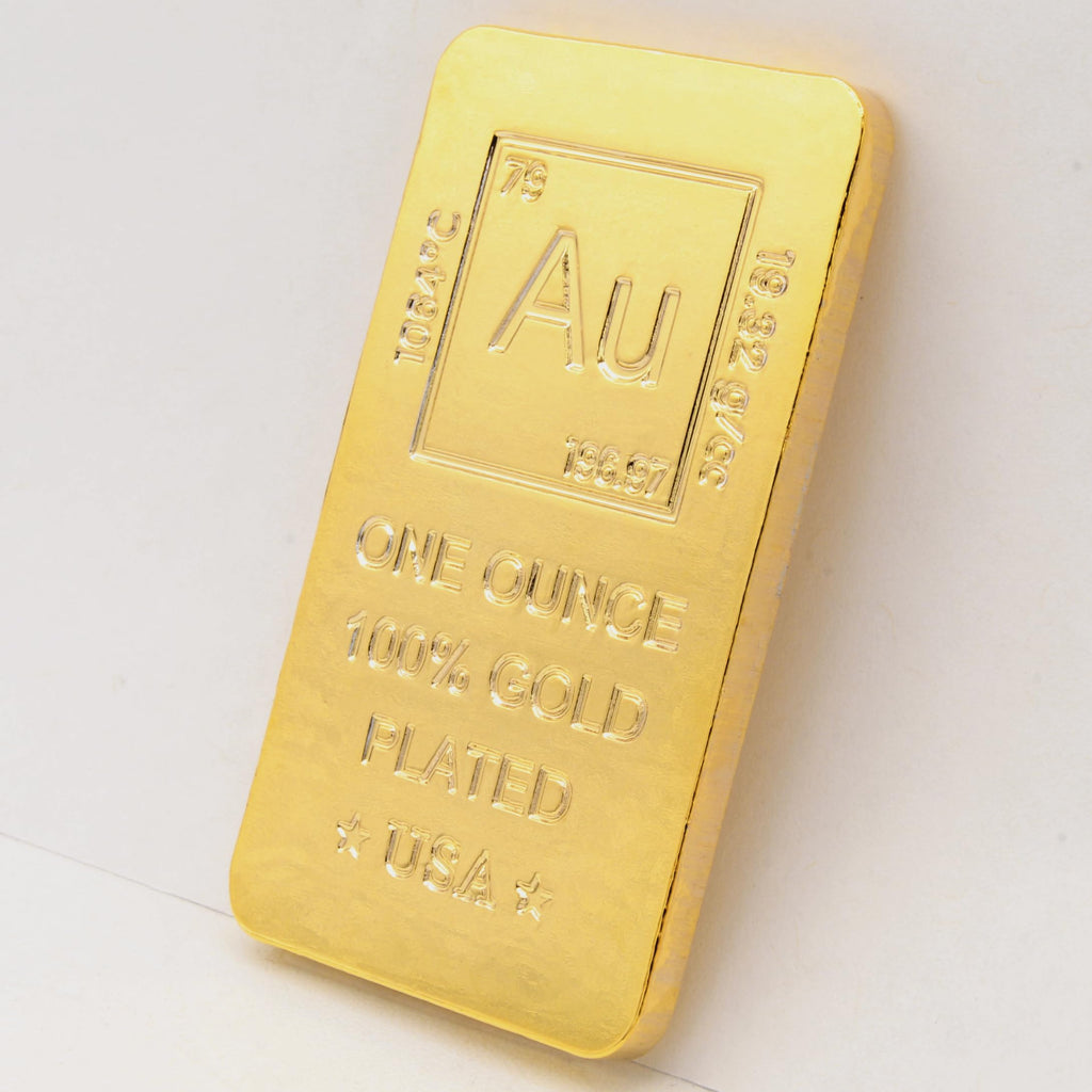 1 oz Gold Plated Bar Q233