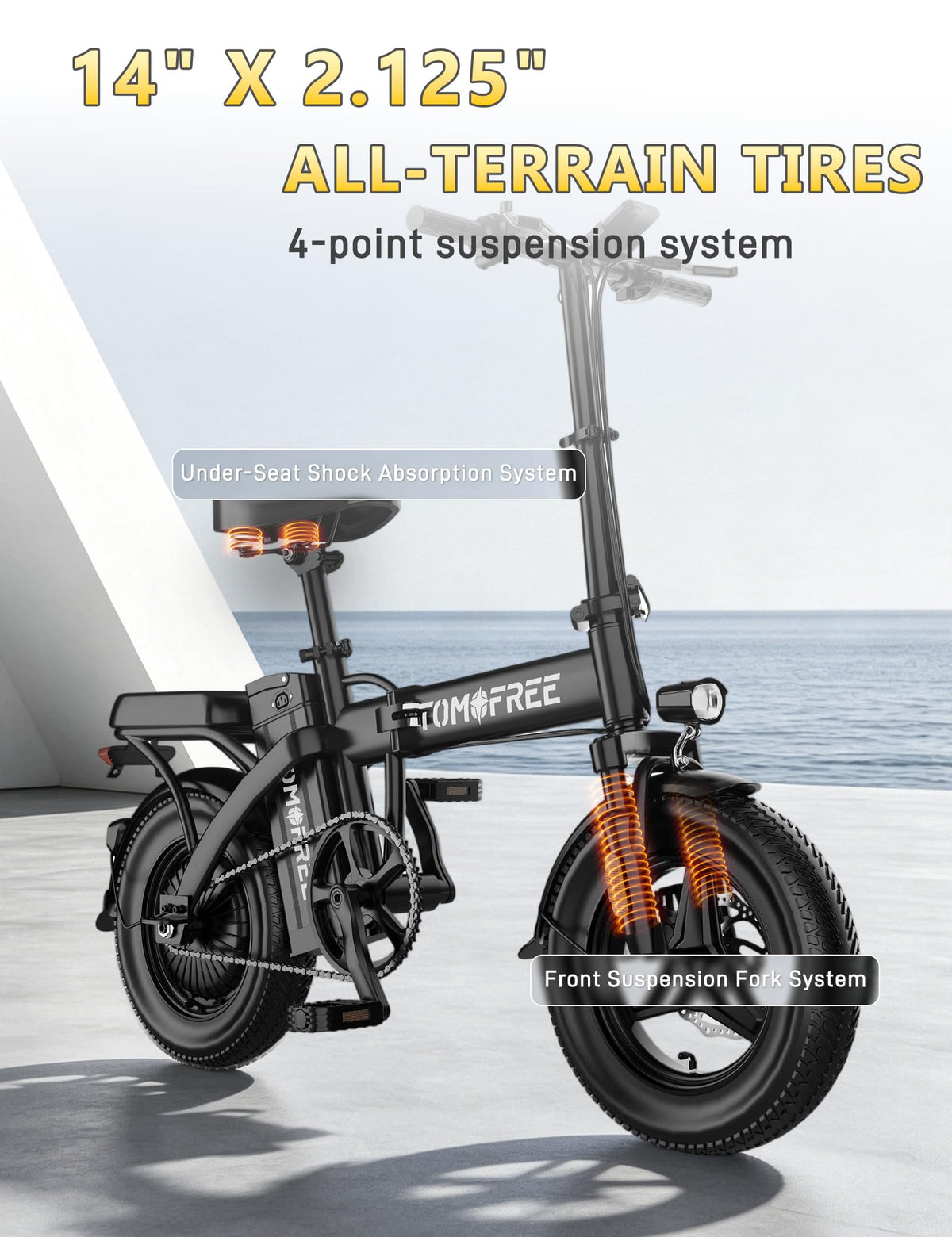 Folding Electric Bike 48V 22.5Ah 750W Fat Tire D6064