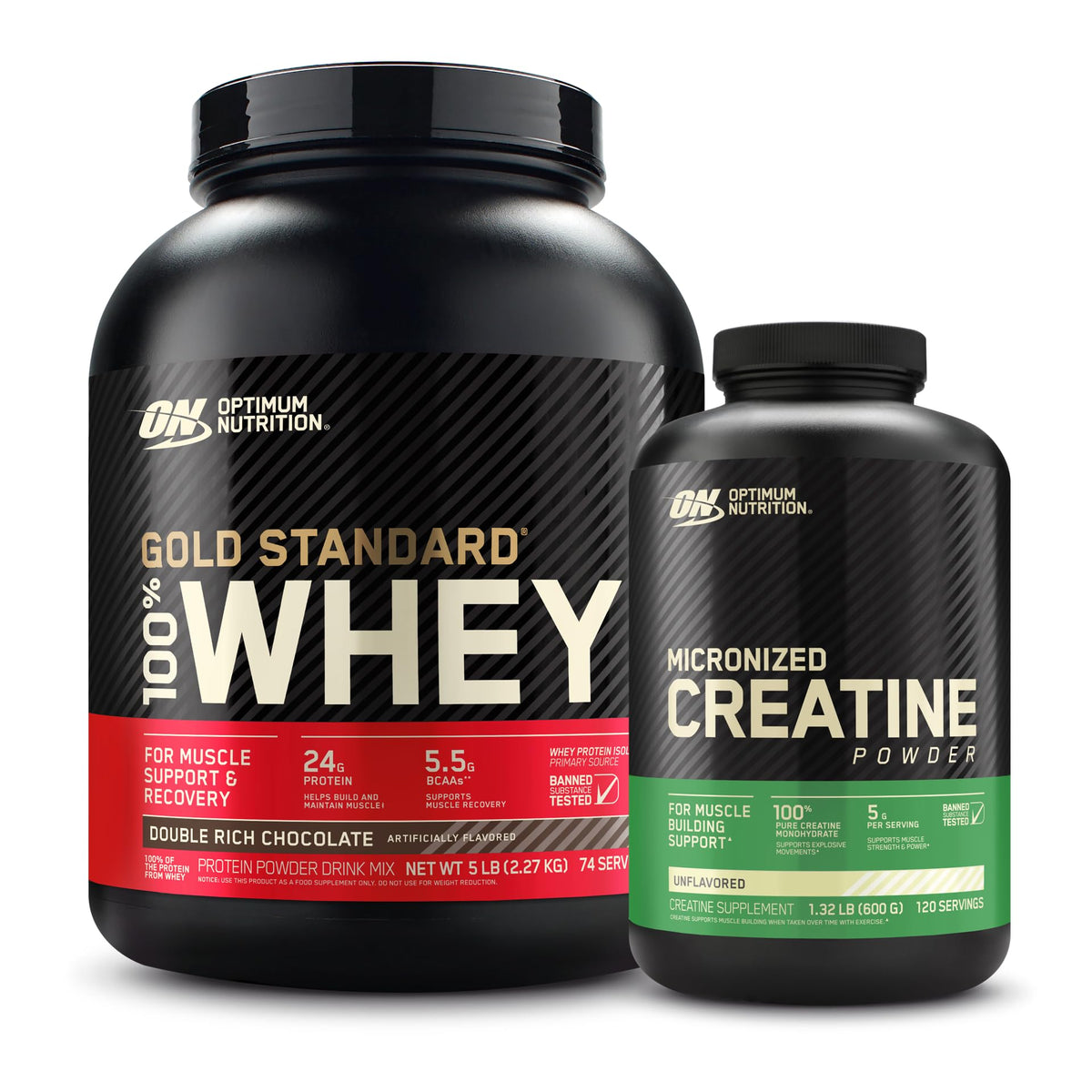 Double Rich Chocolate Whey Protein Powder with Unflavored Creatine Monohydrate R27046