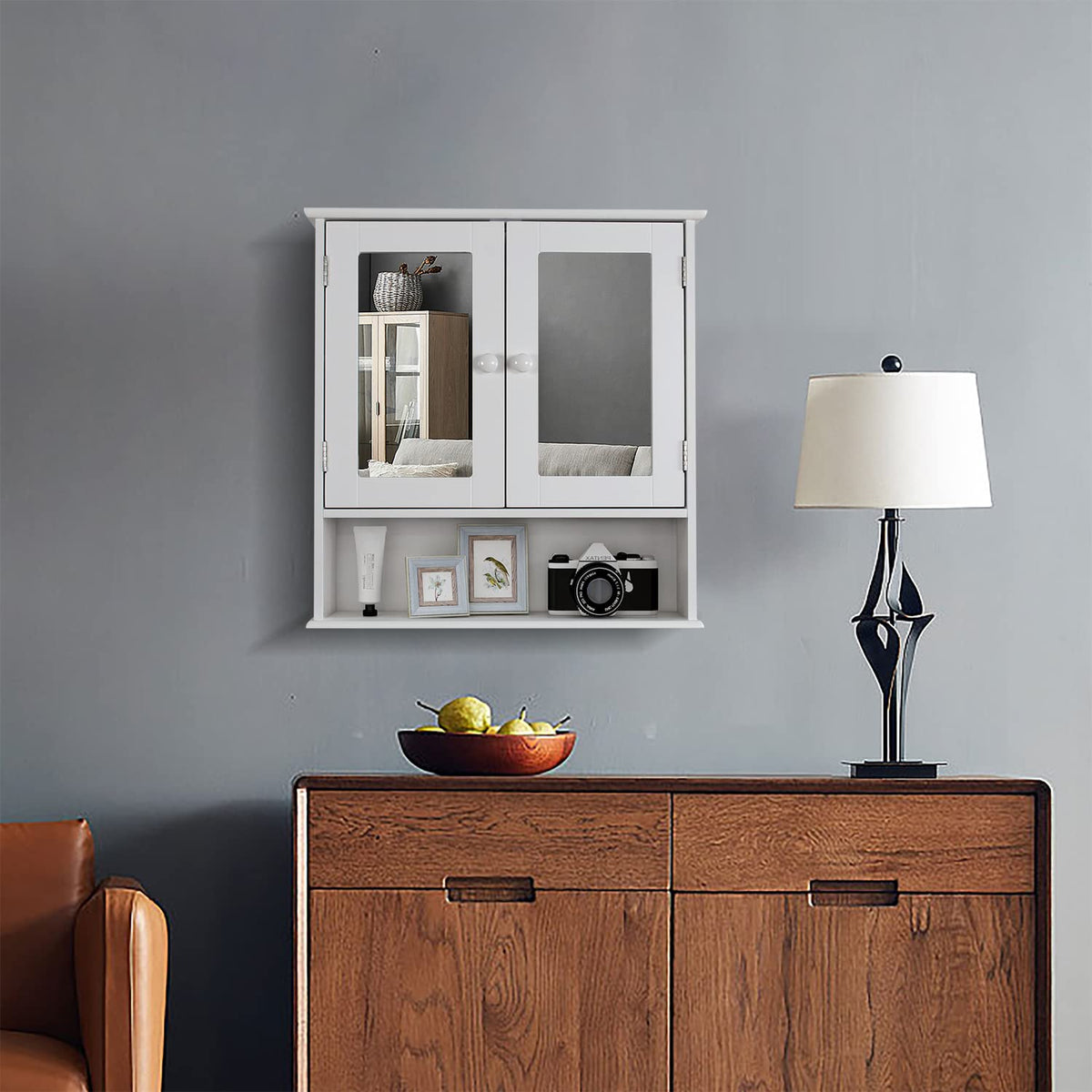 Medicine Cabinet with Mirror 2 Doors W409