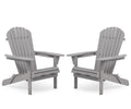 Wood Folding Adirondack Chair Set of 2 Solid Cedar A962129