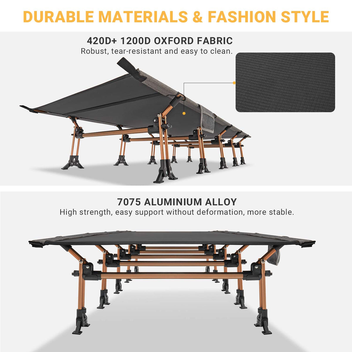 Portable Camping Cot & Single-Size Inflatable Sleeping Pad H197006