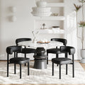 Black Faux Leather Dining Chairs Set of 4 I86143