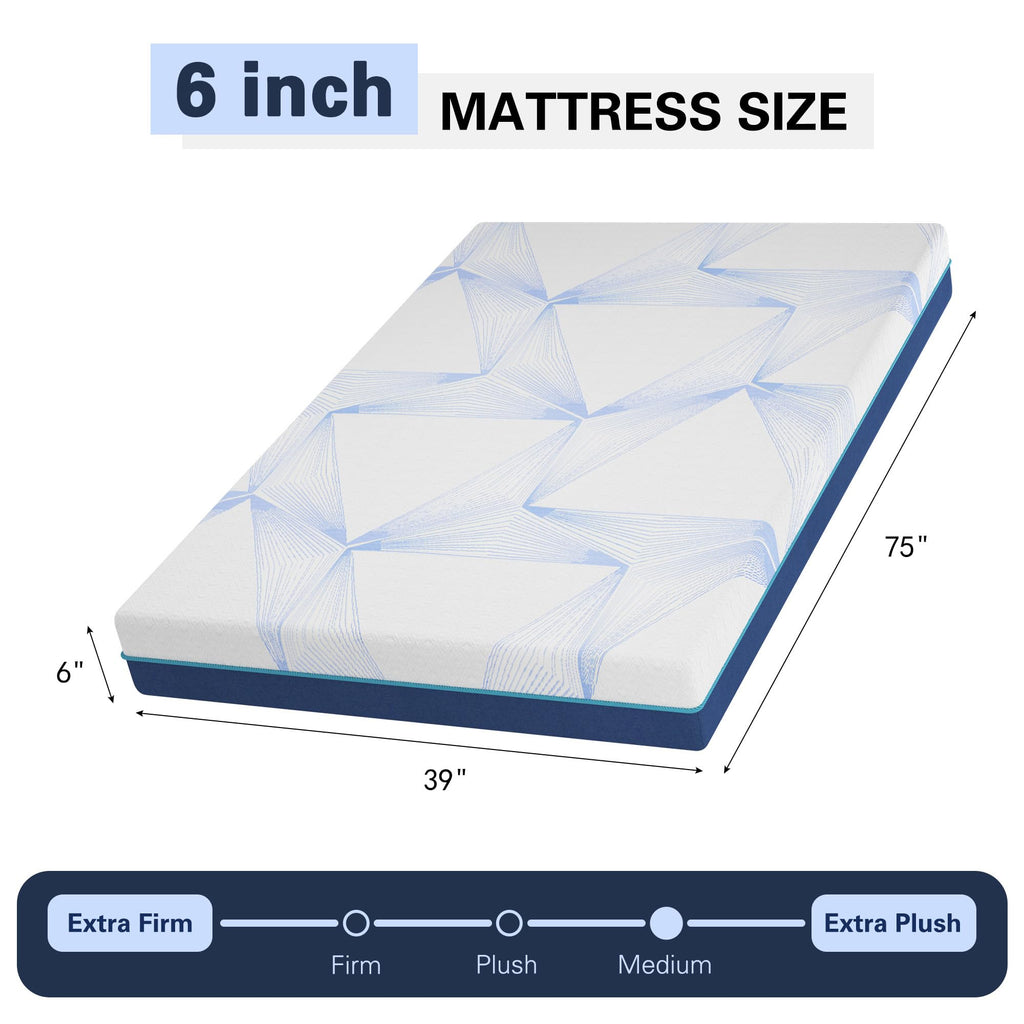 6 Inch Twin Memory Foam Mattress J6486