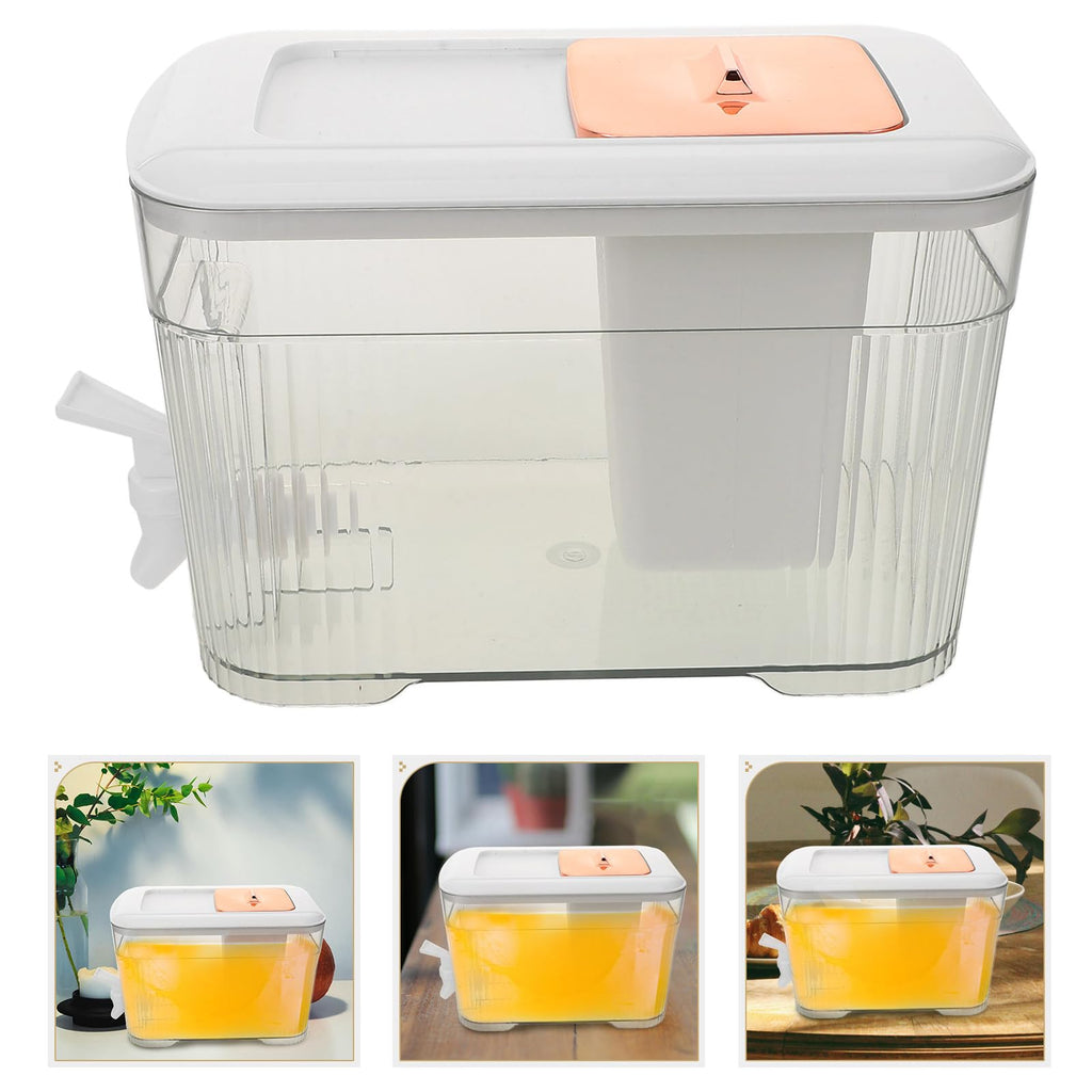 Cold Water Jug with Faucet 3.5l White Beverage Dispenser I122