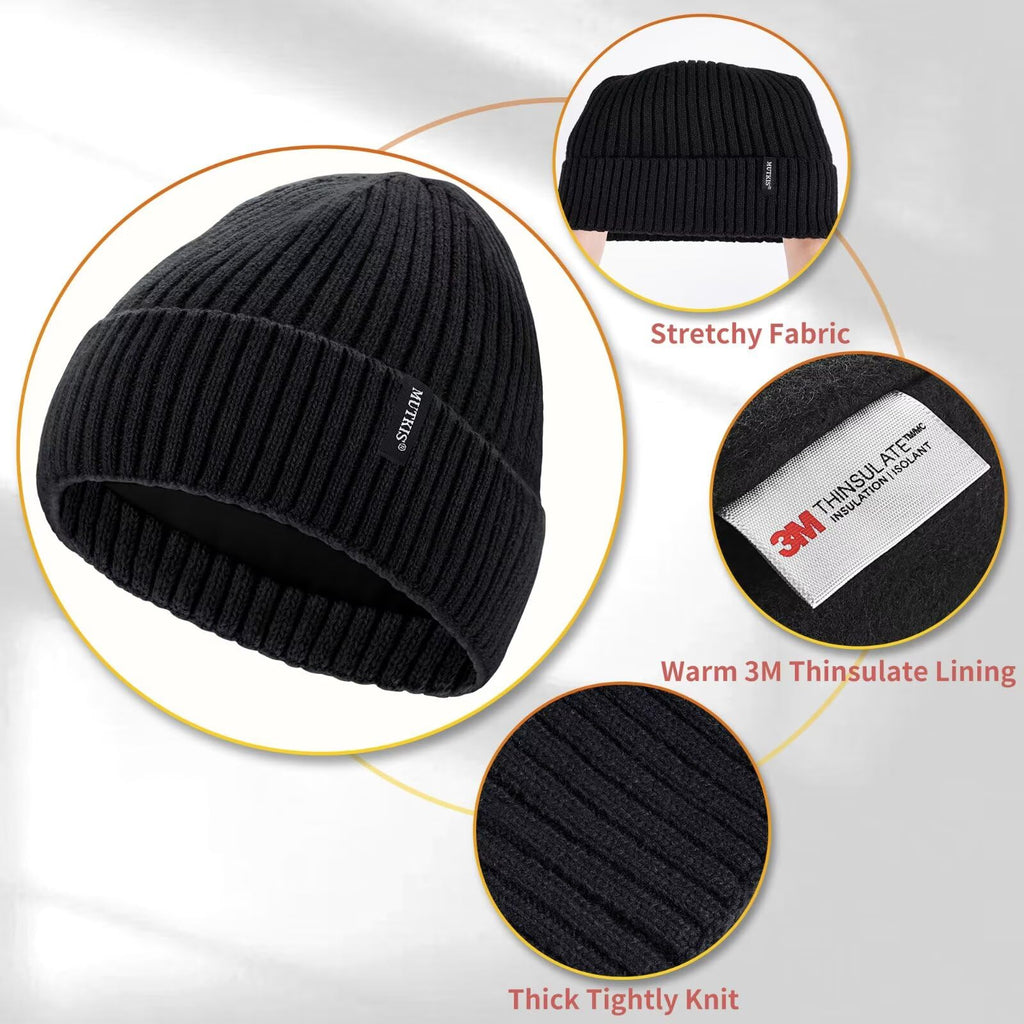 Merino Wool Knit Beanie Hat Z640534