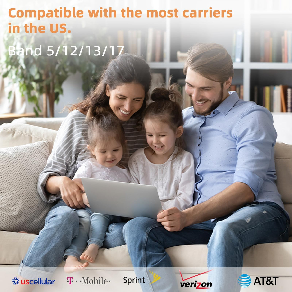 Cell Phone Signal Booster for Home Up to 2,500 sq ft Band 5/12/13/17 W7128