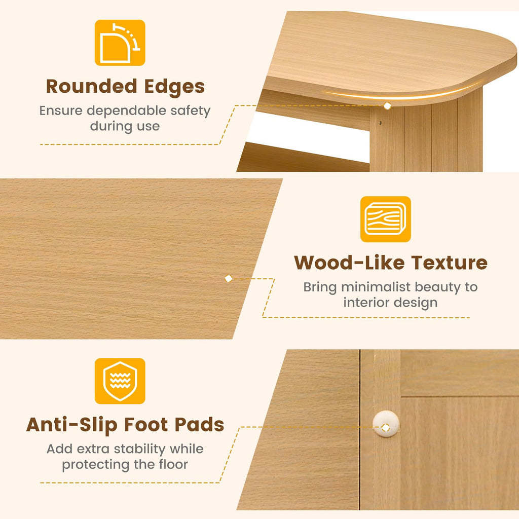 2-Tier Oval Coffee Table with Storage Shelf X83462