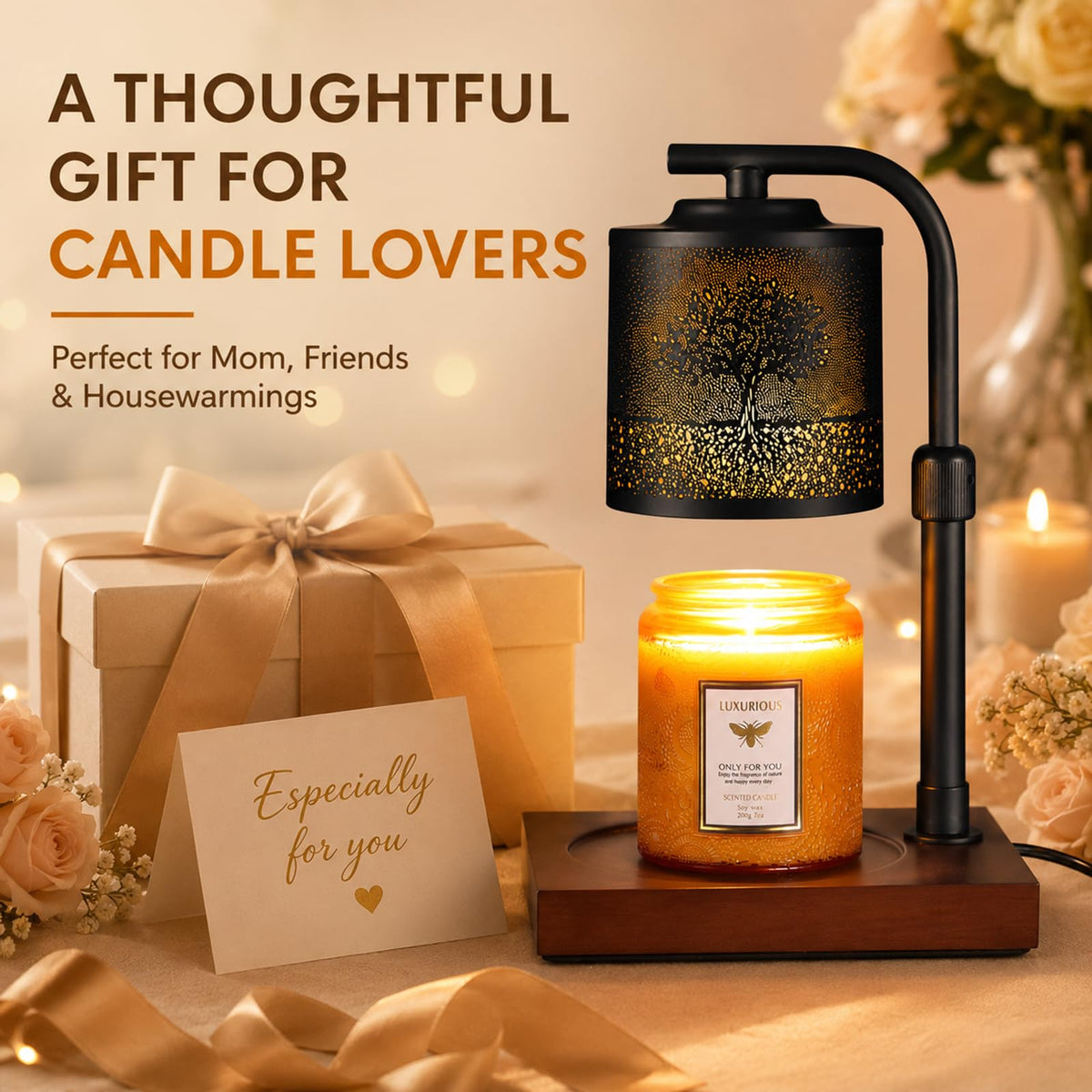 Electric Candle Warmer Lamp Adjustable Height Dimmable U686
