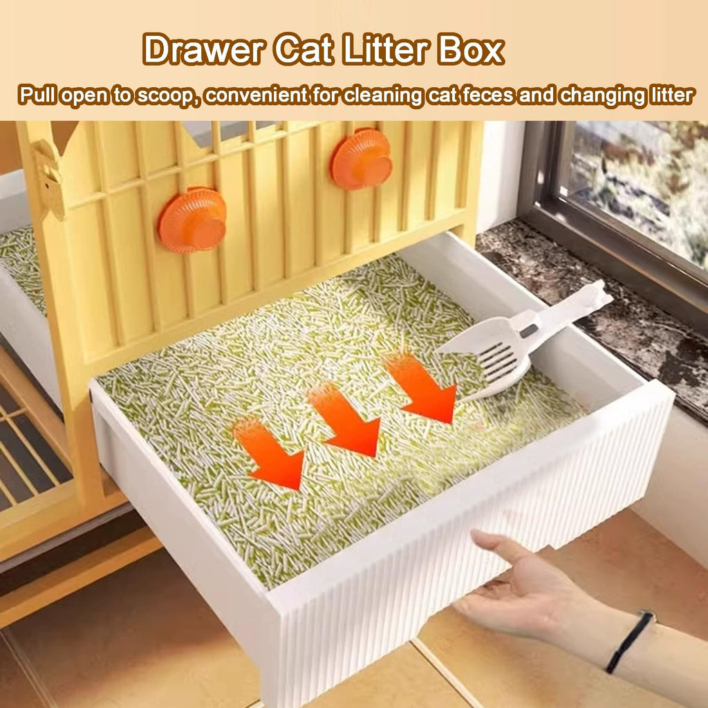 4-Tier Metal Wire Cat Cage with Litter Box and Hammock D614360
