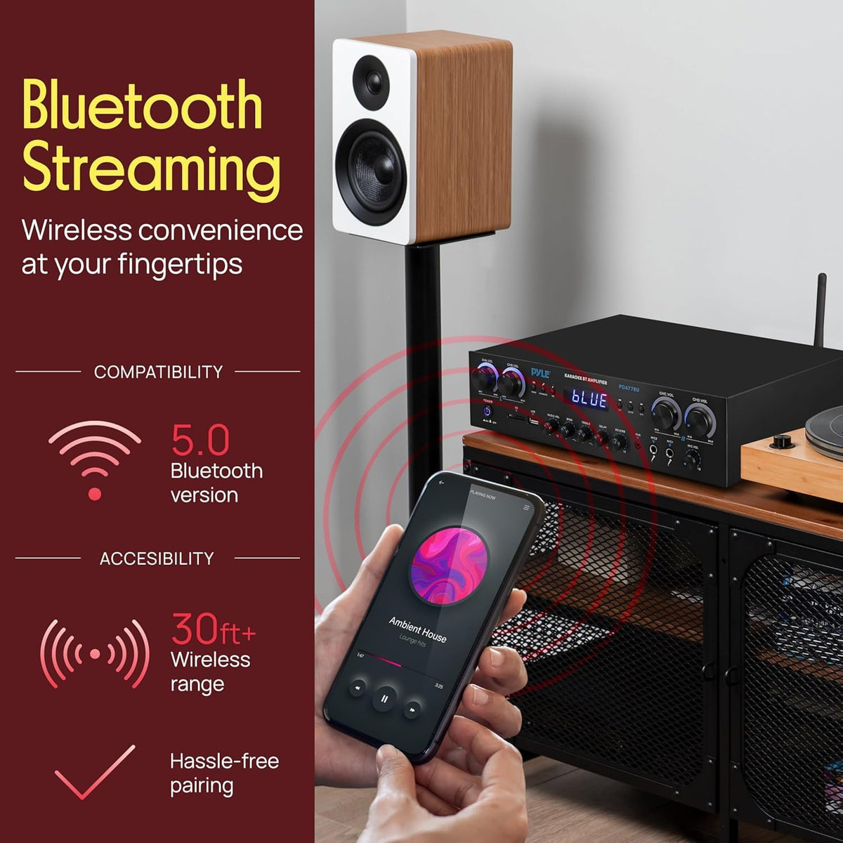 4 Channel 800 Watt Bluetooth Stereo Receiver W394