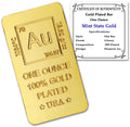 1 oz Gold Plated Bar Q233
