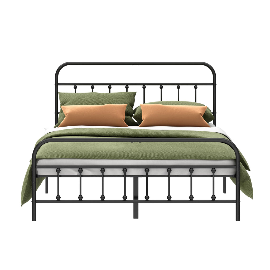 Queen Size Black Metal Bed Frame O55669