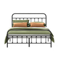 Queen Size Black Metal Bed Frame O55669