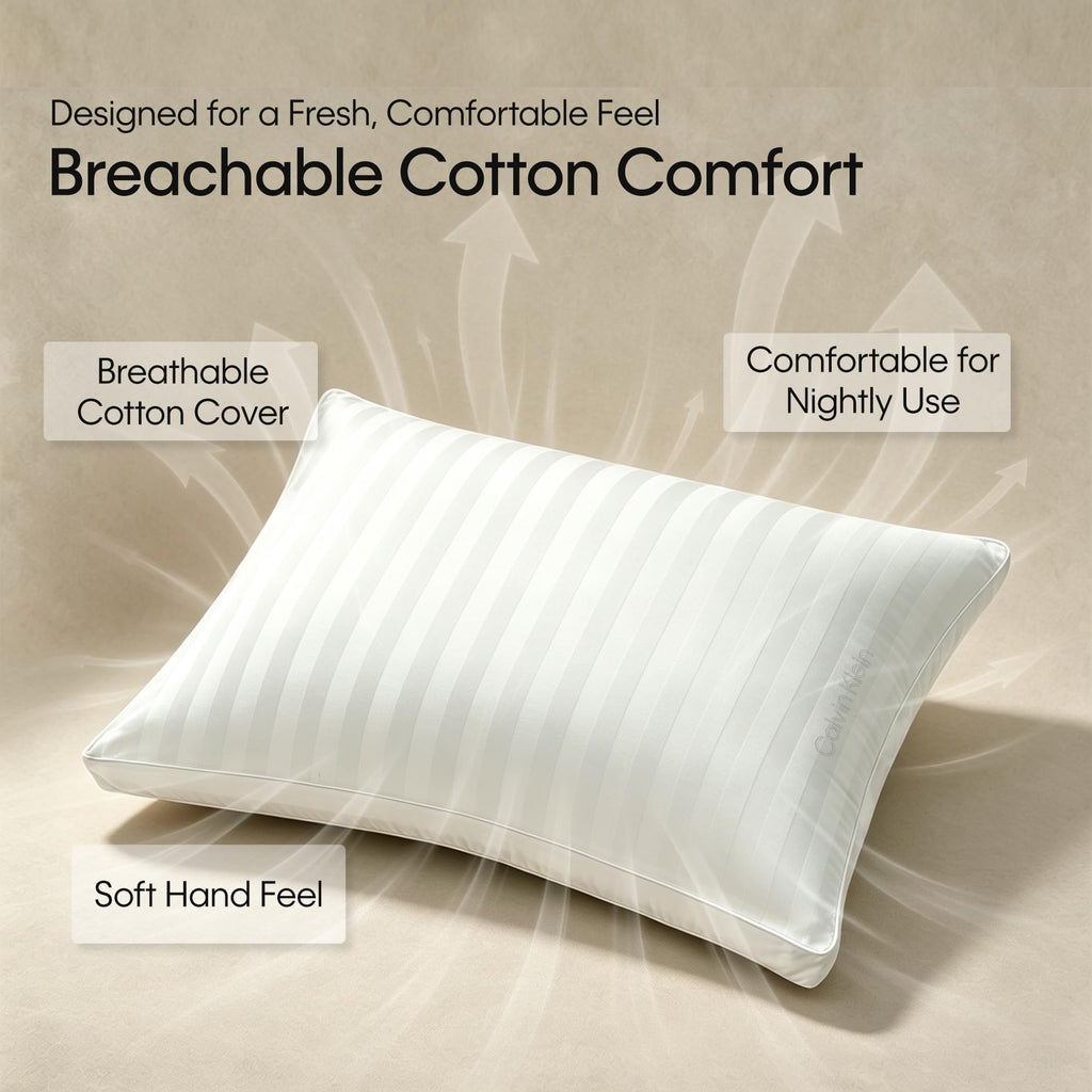 Queen Size Set of 2 Medium Soft Bed Pillows V3800