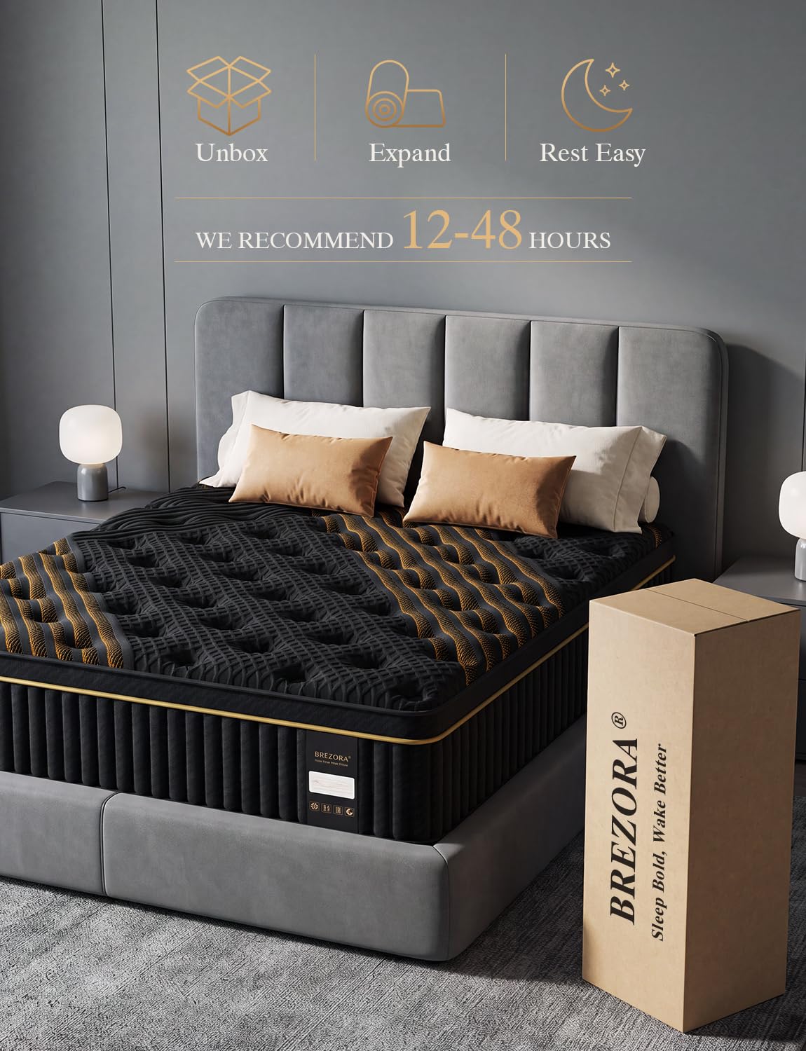 Full Size Firm 14 Inch Cooling Hybrid Mattress in a Box A784