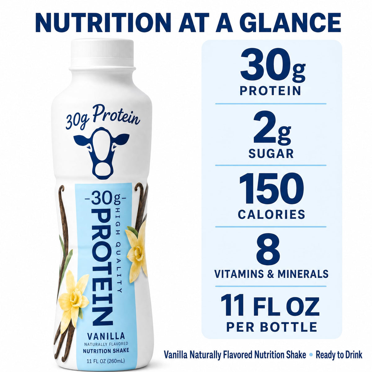 Vanilla Protein Shake 30g Protein 12 Pack V8636
