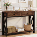 Rustic Oak 47 Inch Console Table with 2 Drawers E22205