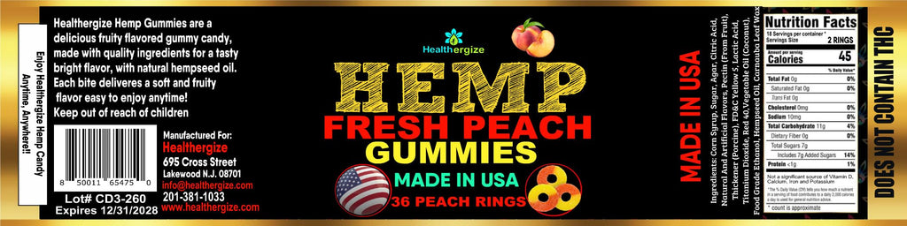 Hemp Gummies Peach Rings L9057