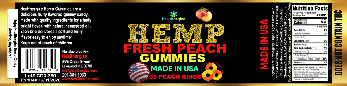 Hemp Gummies Peach Rings L9057