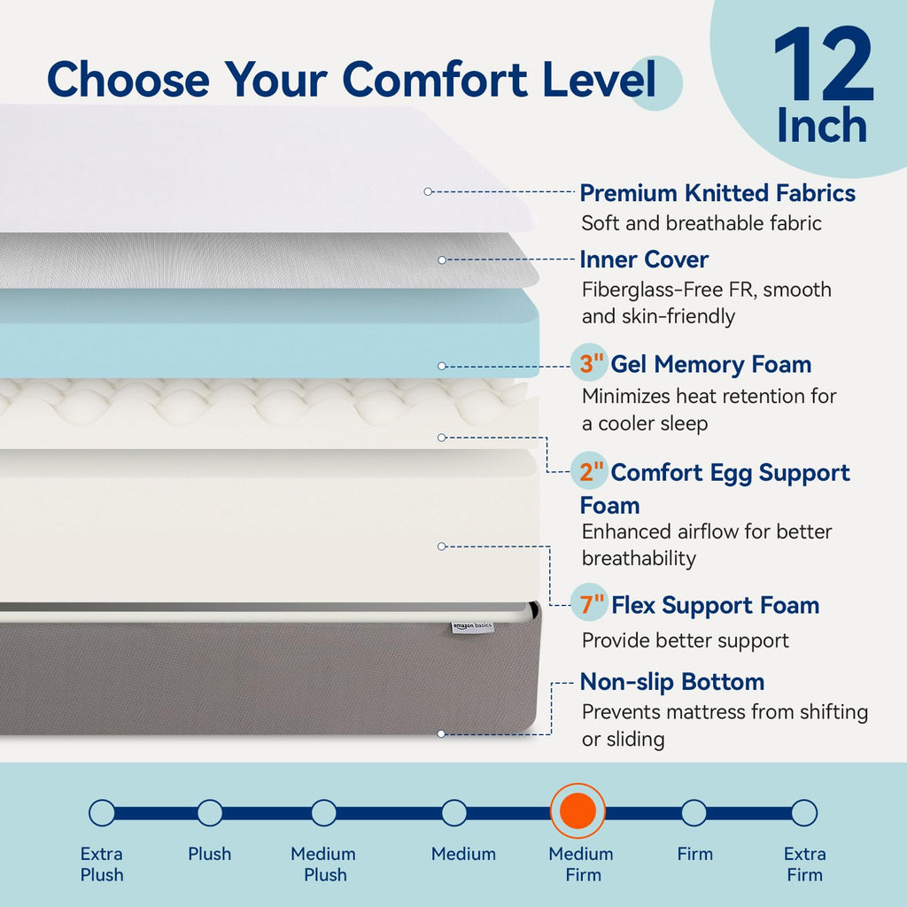 Memory Foam Mattress Medium Firm 12 Inch Full R24114