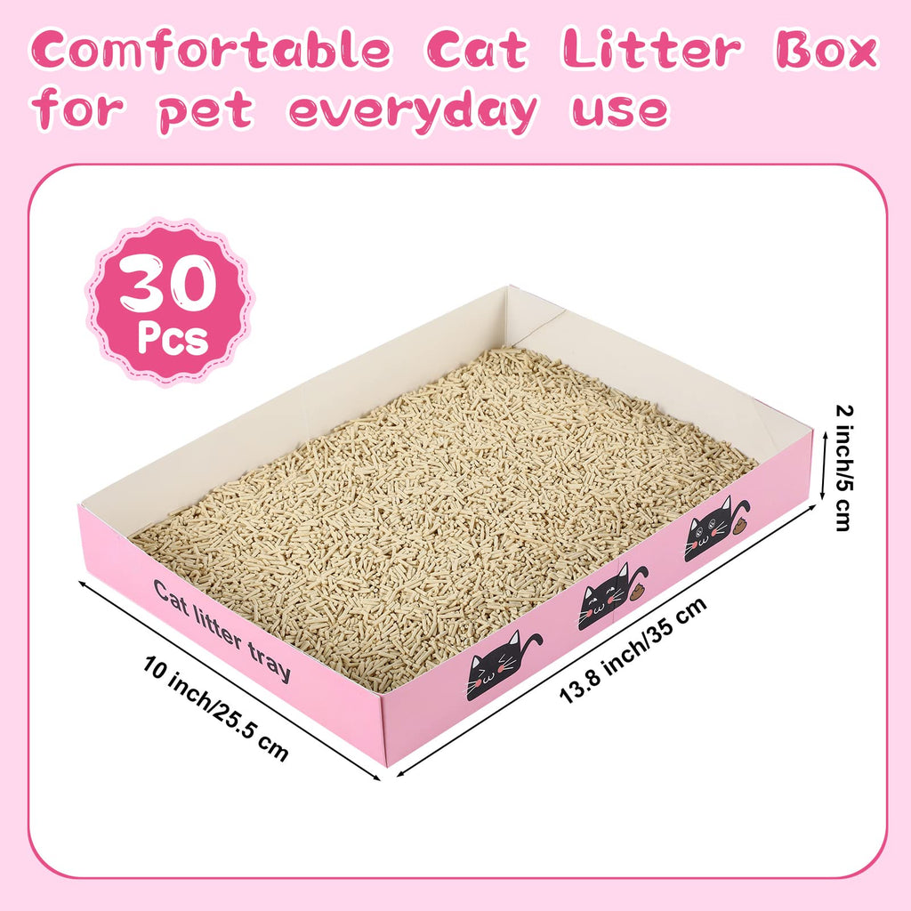 30 Pack Disposable Paper Cat Litter Box D303