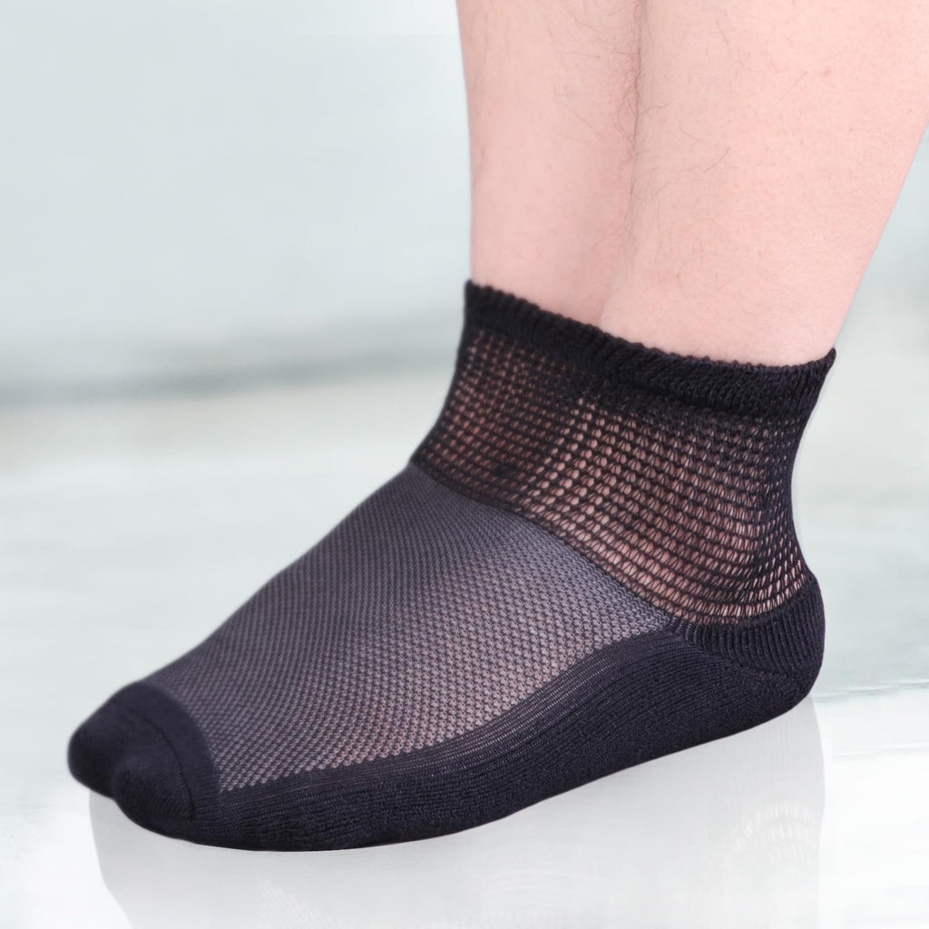 Bamboo Viscose Diabetic Socks, Black, Size 10-13, 5 Pairs Y4642