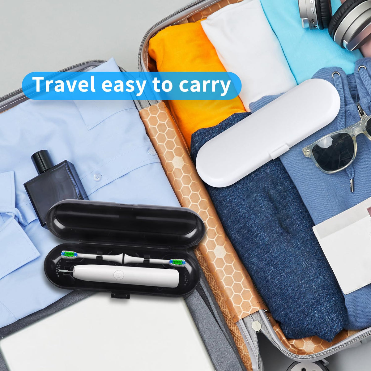 2 Pack Portable Electric Toothbrush Travel Case Y70883