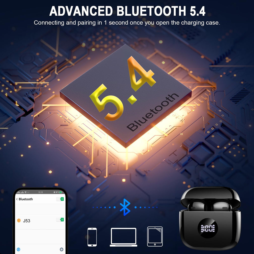 Black and Purple Wireless Earbuds I40459