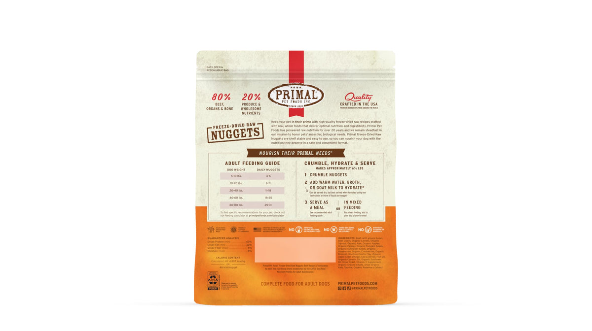 Freeze Dried Raw Dog Food Nuggets Beef 30 oz B50424