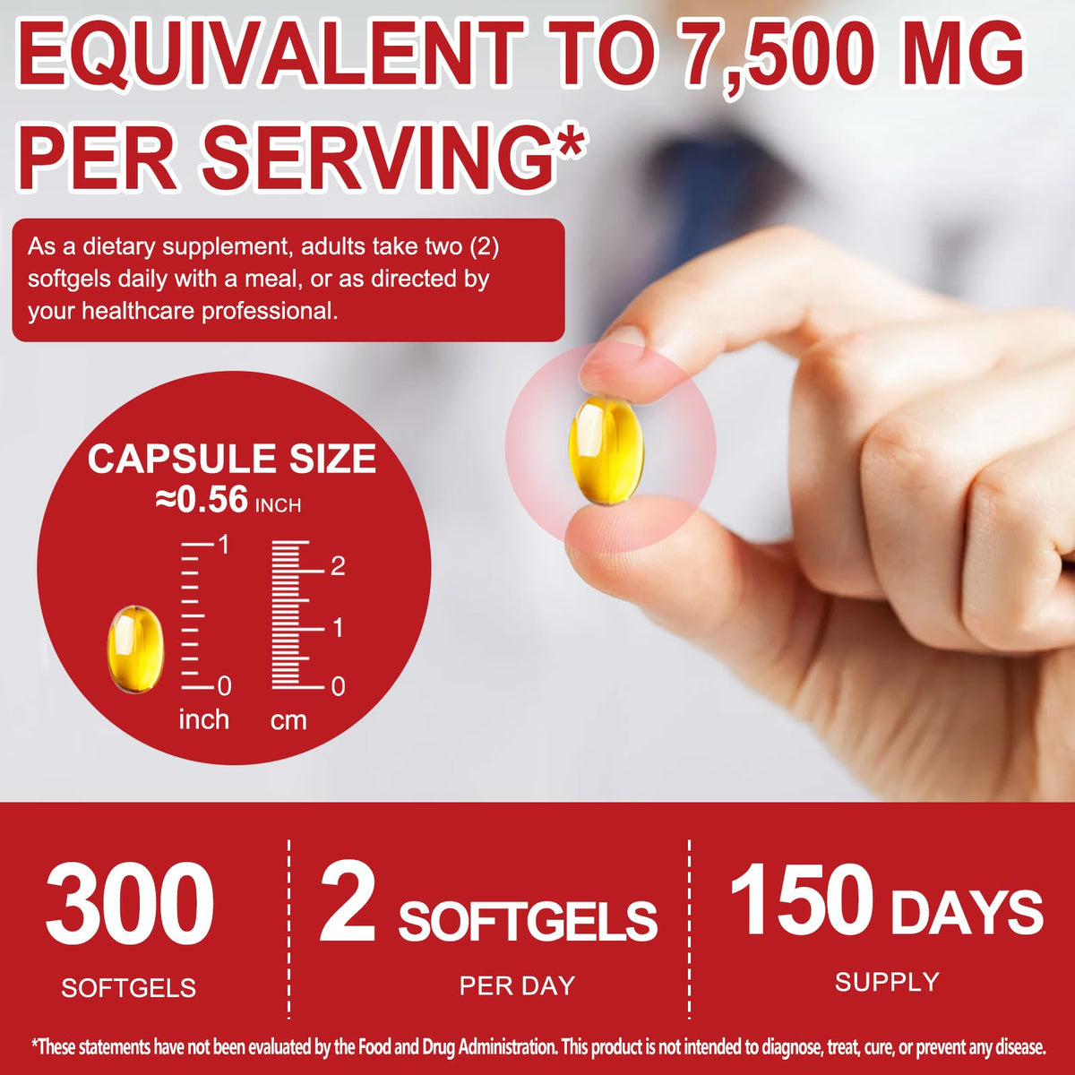 Odorless Garlic Softgels 7500mg 300 Softgels K541