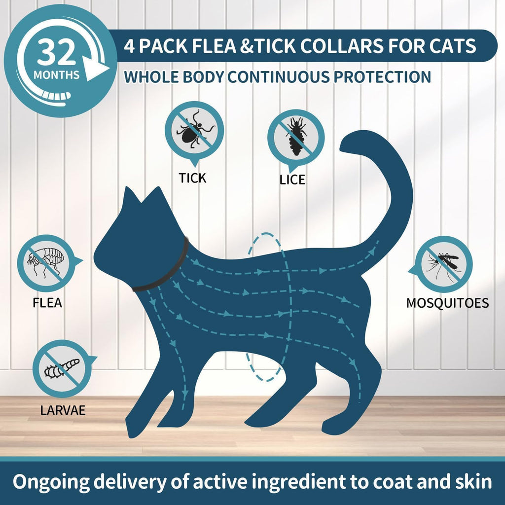 Flea Collar for Cats 4 Pack G990