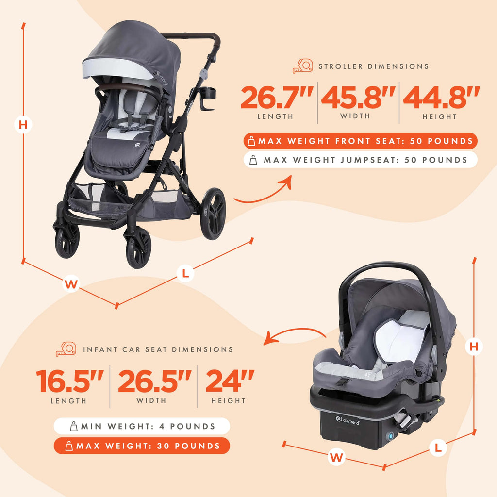 Single to Double Modular Stroller Travel System with Infant Car Seat M64561