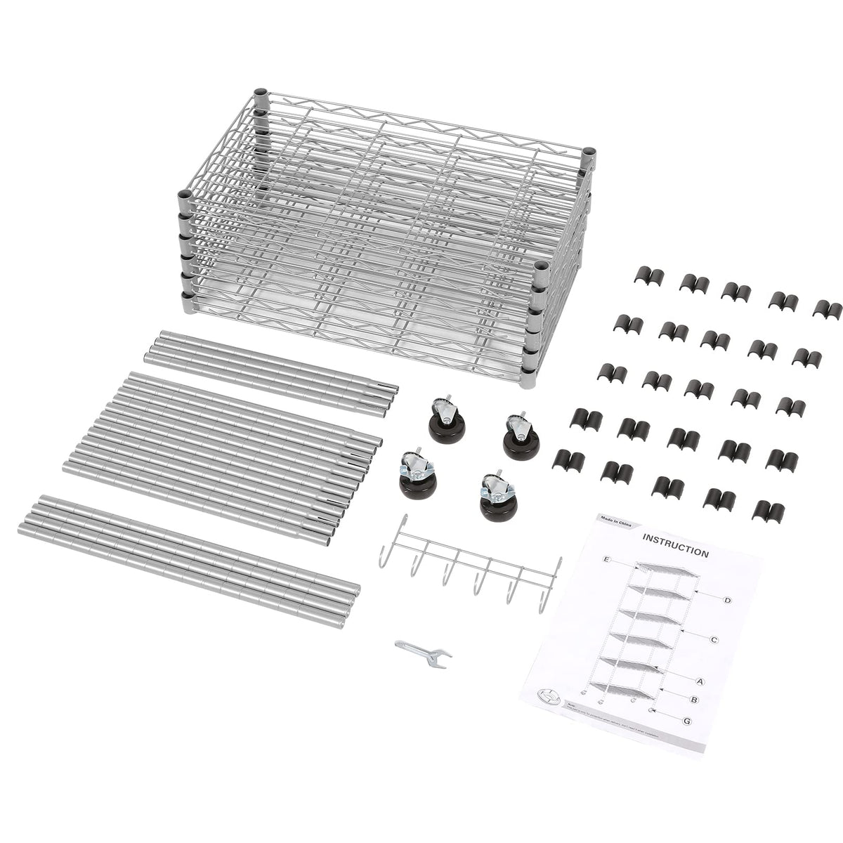 6-Tier Wire Shelving Unit with Caster Wheels R737210