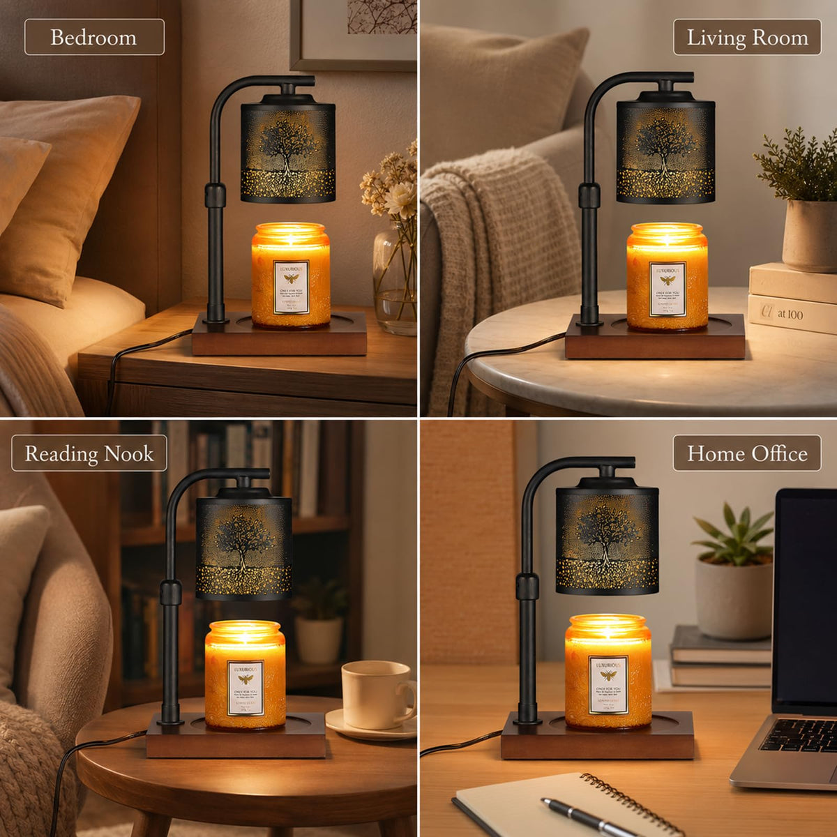 Electric Candle Warmer Lamp Adjustable Height Dimmable U686