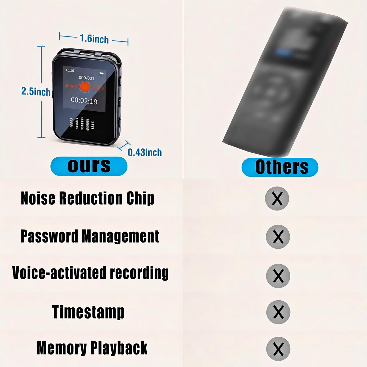 Voice-Activated Recorder with Playback M869