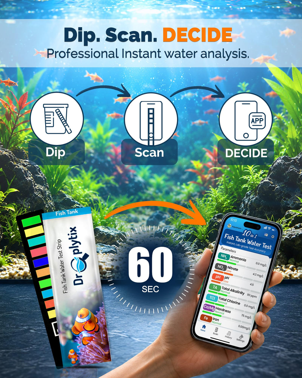 App-Enabled 10-in-1 Aquarium Water Test Kit C1187