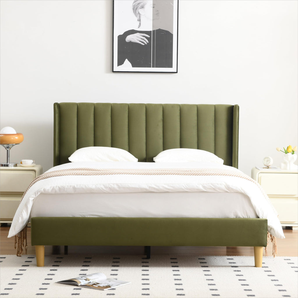 Queen Bed Frame with Upholstered Headboard C38557