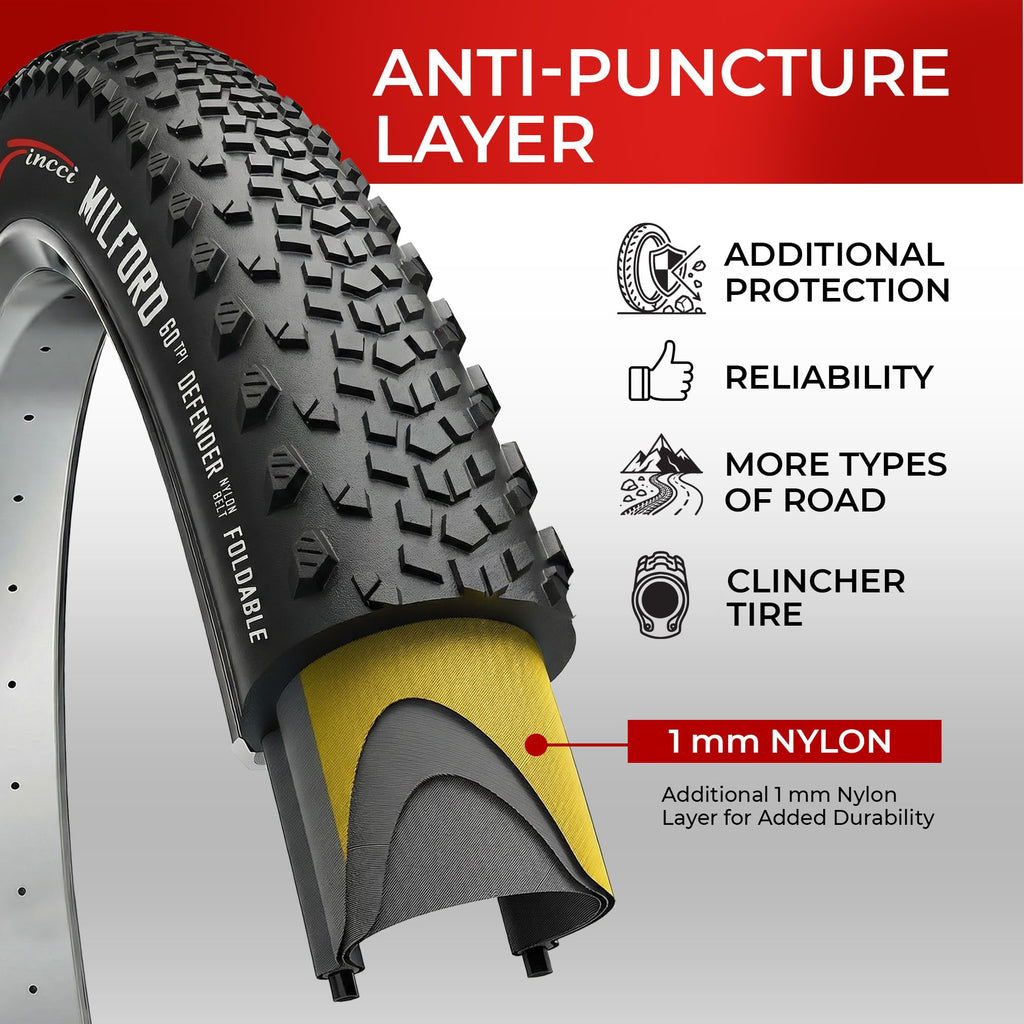 700x40c Gravel Bike Tire & Tubes Schrader Foldable 28" L839806