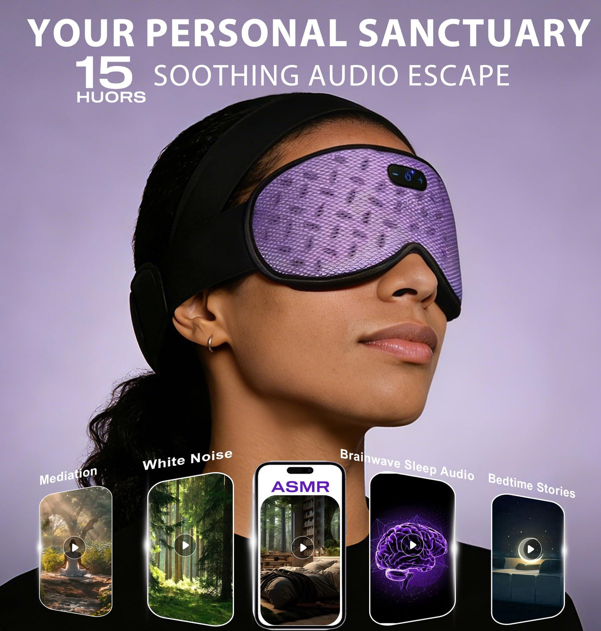 Bluetooth Sleep Mask Headphones with Hot Cold Compress J196776