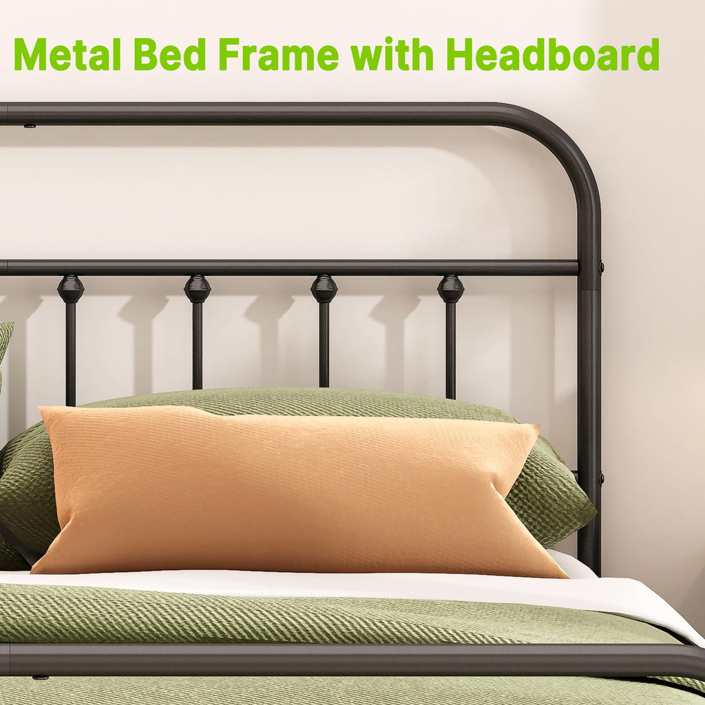 Queen Size Black Metal Bed Frame O55669
