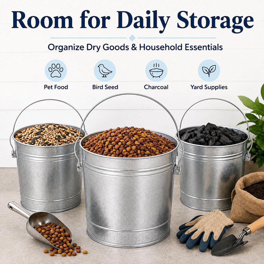 Galvanized Steel Airtight Storage Jar with Locking Lid D4871