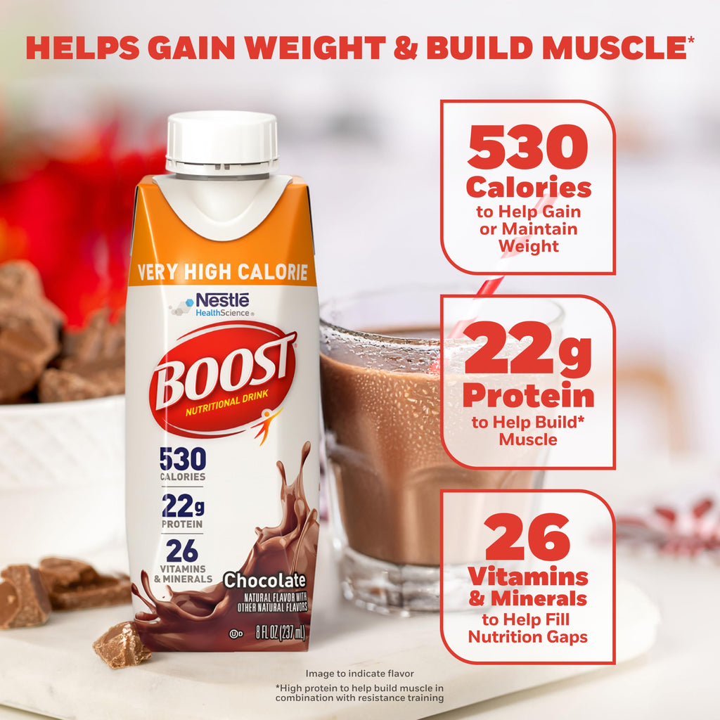 High Calorie Nutritional Drink, Chocolate, 8 Fl Oz, 24 pk X23577