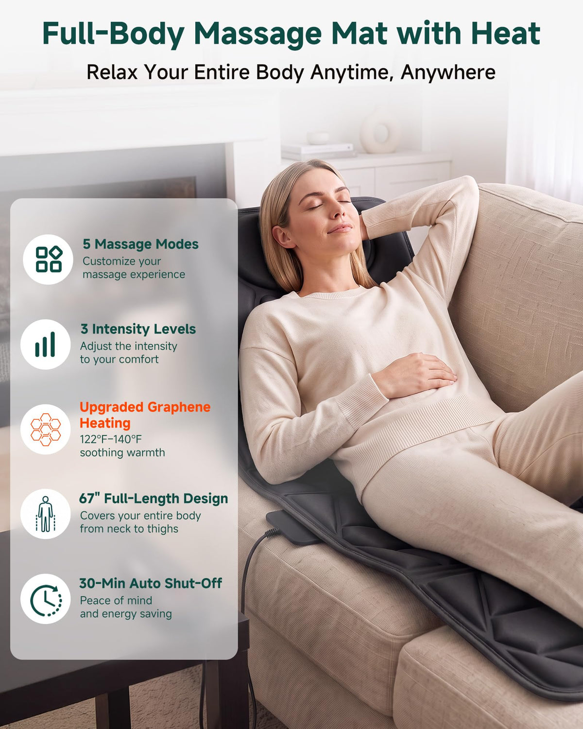Full Body Massage Mat with Heat P193