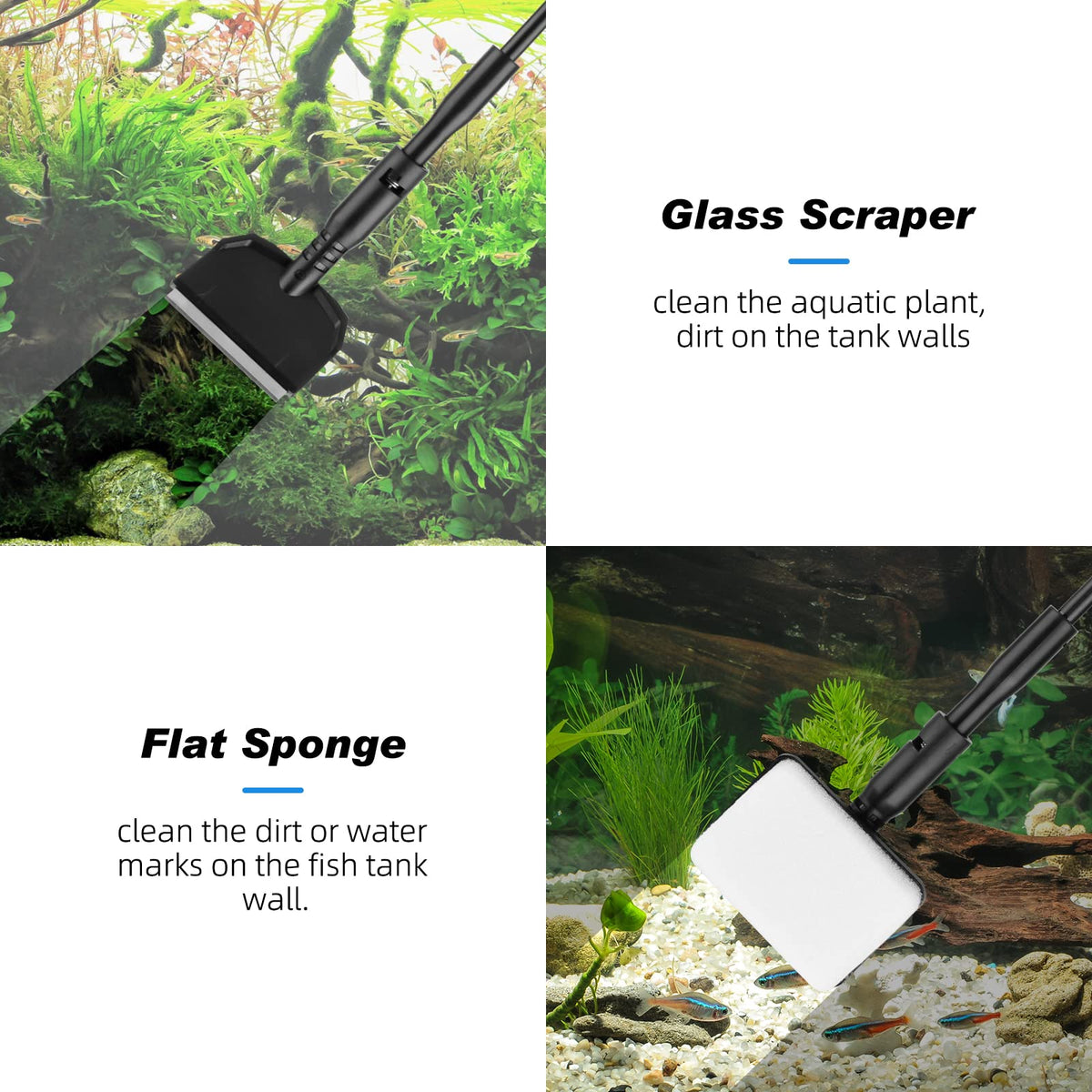 Small Fish Tank Cleaner Aquarium Cleaning Tools Kit O650