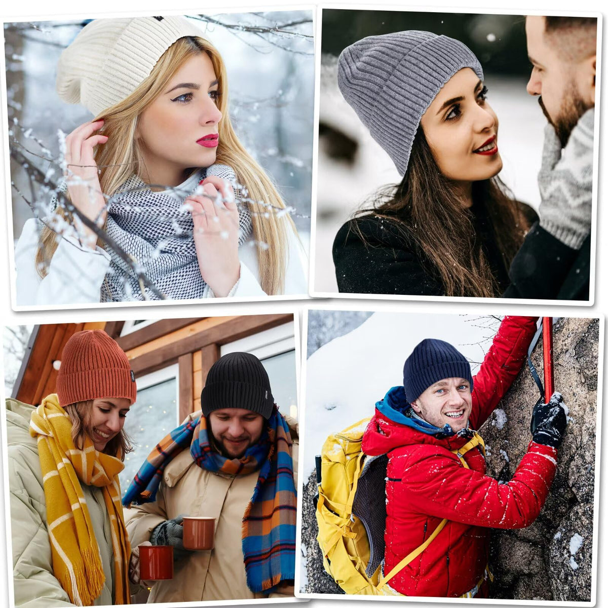 Merino Wool Knit Beanie Hat Z640534