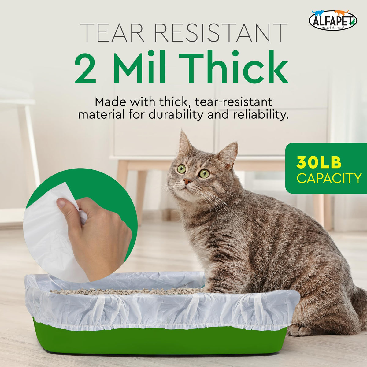 Super Jumbo 15Count Tear-Resistant Waterproof Cat Litter Box Liners E813