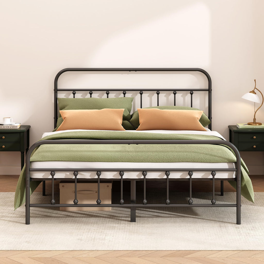 Queen Size Black Metal Bed Frame O55669