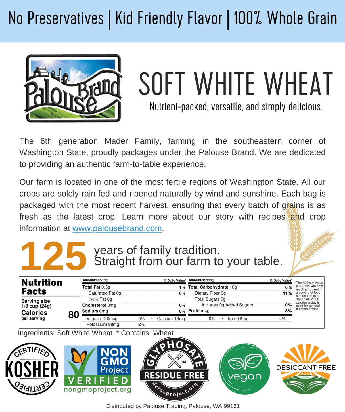 Soft White Wheat Berries 5 lbs Z259